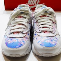 Намалени Nike Air Max 1 Print White/White-University Blue Cherry Blossom Дамски Маратонки Номер 38, снимка 5 - Маратонки - 36725965