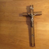 Стар кръст разпятие Христово, Исус Христос 32 х 15 см , снимка 1 - Антикварни и старинни предмети - 34134552