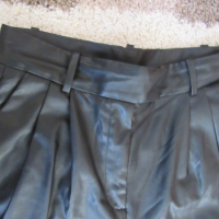 Н&M-7/8 дамски черен кожен панталон размер 38 UK 10, снимка 2 - Панталони - 44602976