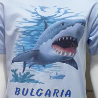 Нова мъжка тениска с трансферен печат Акула, България, снимка 2 - Тениски - 29091107