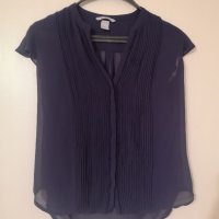 Нова - 55% H&M блуза тъмно синя 38 М размер офис блуза, снимка 4 - Ризи - 36989199
