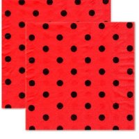 Червени на точки калинка 10 парти салфетки за рожден ден, снимка 1 - Аксесоари за кухня - 42760415