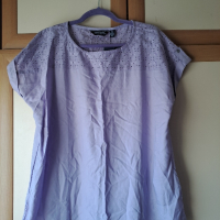 Памучна блуза в люляков цвят, снимка 1 - Тениски - 44794503