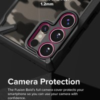 Калъф  Ringke - Fusion X - Samsung Galaxy S24 Ultra - Black, снимка 4 - Калъфи, кейсове - 44198072