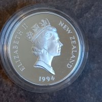 Сребърна монета унция 5 долара Нова Зеландия , снимка 1 - Нумизматика и бонистика - 37290181