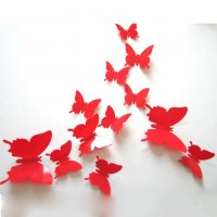 12 броя комплект 3D стикери за стена с пеперуди, снимка 6 - Декорация за дома - 38559320