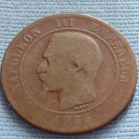 Рядка монета 10 сантима 1855г. Франция Наполеон трети за КОЛЕКЦИЯ 30252, снимка 7 - Нумизматика и бонистика - 42681869