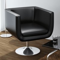 Бар стол, черен, изкуствена кожа, снимка 1 - Столове - 38419866