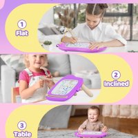 Магнитна дъска за рисуване за малки деца, лилава, снимка 2 - Образователни игри - 42815606