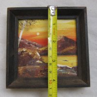 Пейзаж езеро планина бреза, картина с дървена рамка, снимка 3 - Картини - 31103999