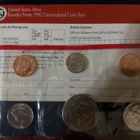 Комплектен сет - САЩ 1992 от 6 монети, снимка 2 - Нумизматика и бонистика - 37782450