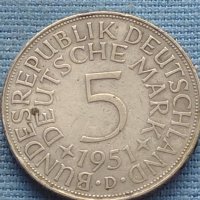 Сребърна монета 5 марки 1951г. Германия уникат за КОЛЕКЦИОНЕРИ 39624, снимка 1 - Нумизматика и бонистика - 42763447