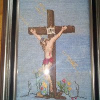 Гоблен "Иисус на кръста", снимка 6 - Гоблени - 40700591