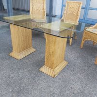 Маса и столове от ратан, снимка 1 - Маси - 42169639