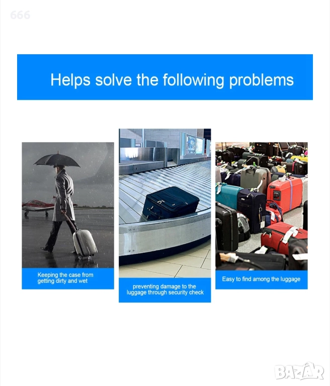 Калъф за куфар 22 инча, прозрачен, водоустойчив, PVC, снимка 1