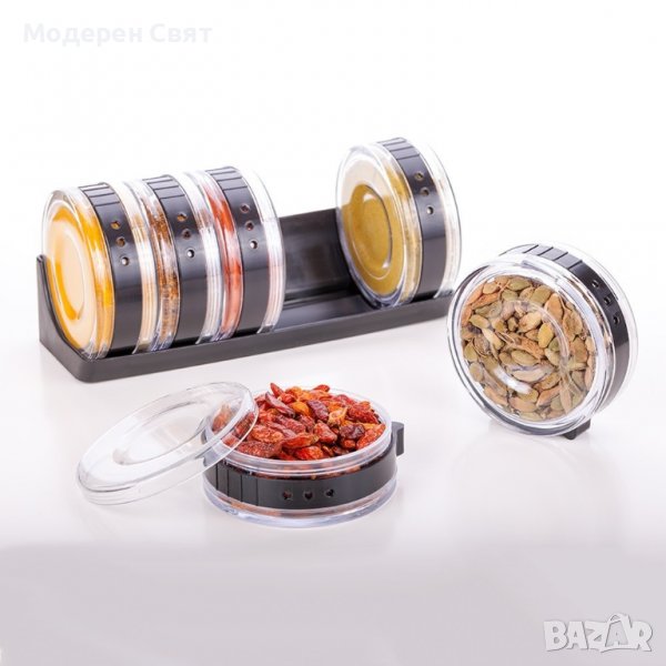 Бурканчета за подправки със стойка 6бр., снимка 1