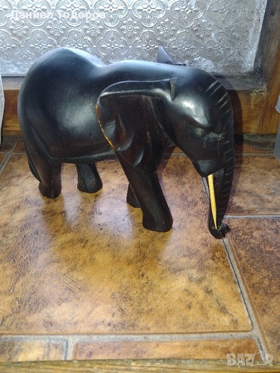 Масивна Дървена Фигура , Слон от Абанос., снимка 1