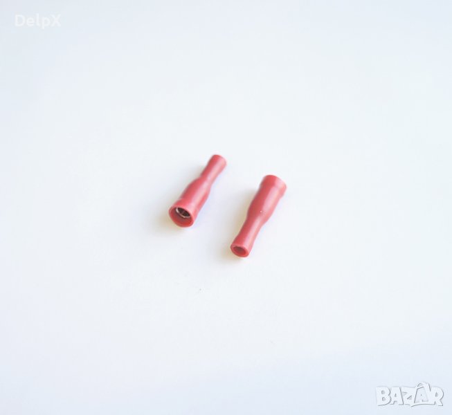 Кабелен конус мъжки с изолация червен Ф4mm/1,5mm2, снимка 1