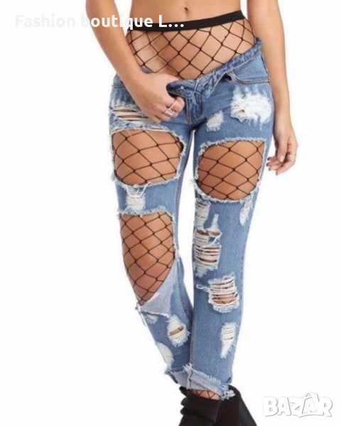 Нов черен чорапогащник едра мрежа с ластик в талията универсален размер с много еластичност 🖤🖤🖤, снимка 1