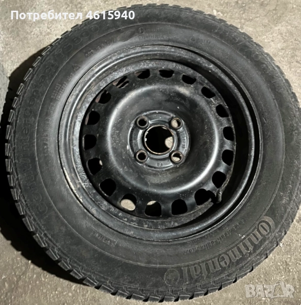 185/65/14 4бр зимни гуми CONTINENTAL КОНТИНЕНТАЛ +джанти ОПЕЛ OPEL 4х100мм J 5 1/2 ET39, снимка 1