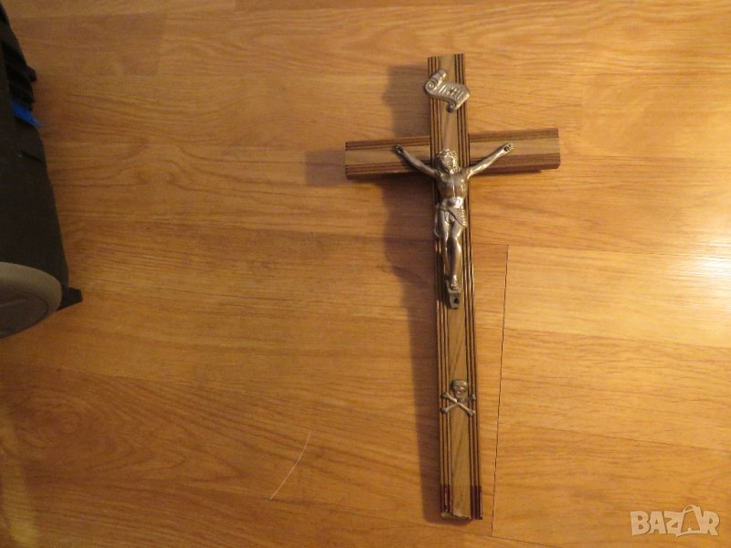 Стар кръст разпятие Христово, Исус Христос 32 х 15 см , снимка 1