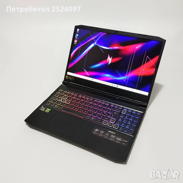 Acer Nitro 5/144Hz 15.6”/RTX 3070 8GB/Ryzen 7 5800H/16GB/1TB NVMe/RGB, снимка 1