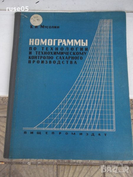 Книга "Номограммы....сахарного производства-К.Мусолин"-84стр, снимка 1