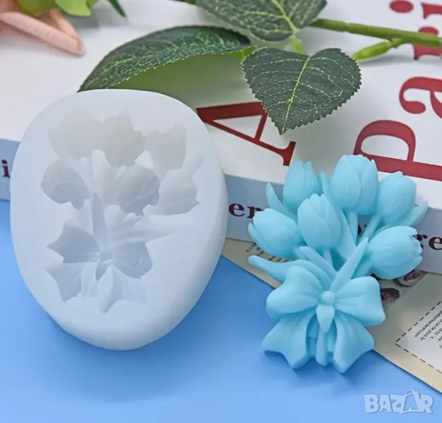 Молд букет лалета за магнити, снимка 1