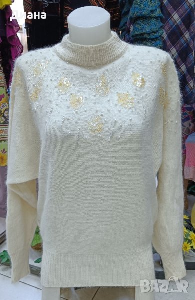 Дамски пуловер-ламска вълна с ангора, снимка 1