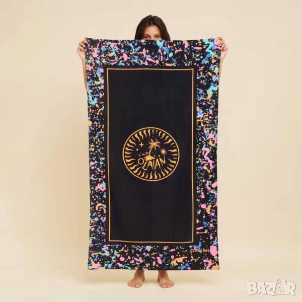 Плажна кърпа с принт Olaian, 145х85 см, Многоцветна, снимка 1