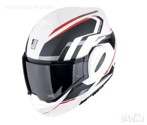 Scorpion Exo-Tech Evo FURIO Matt white-Black-Red, снимка 1