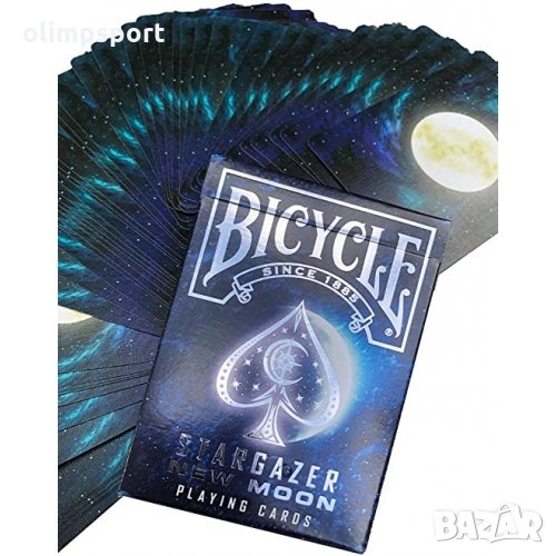 карти за игра Bicycle Stargazer New Moon носят блясъка на нашата луна във Вашата следваща игра на ка, снимка 1