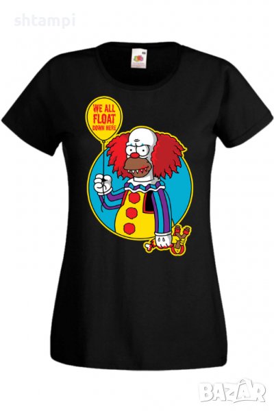 Дамска тениска The Simpsons Krusty The Clown Pennywise 02,Halloween,Хелоуин,Празник,Забавление,Изнен, снимка 1