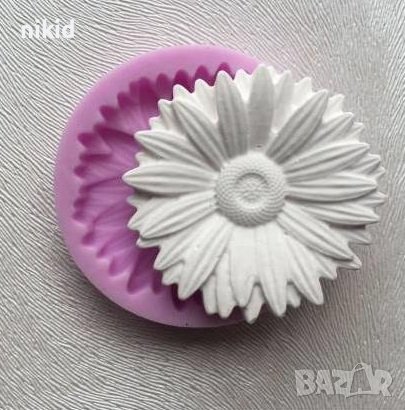 Гербер Слънчоглед Маргаритка Хризантема цвете силиконов молд форма фондан шоколад гипс, снимка 1