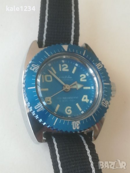 Ruhla wasserdicht. Germany. Дамски часовник. Амфибия. Водолазен. Механичен. Гмуркане. Vintage watch, снимка 1