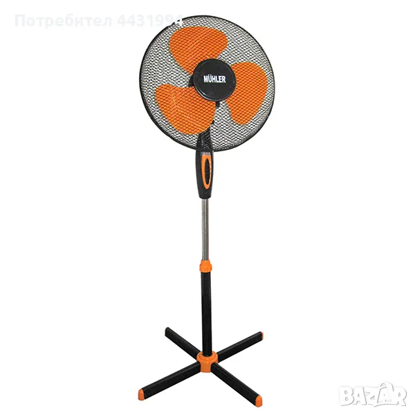 Вентилатор 16"MUHLER FM-5070 черно+оранжево, снимка 1