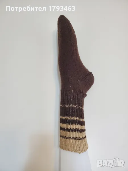 Ръчно плетени мъжки чорапи от вълна размер 39, снимка 1