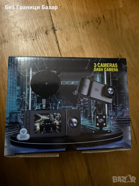 Нова Dash cam с 3 камери, 170° широк ъгъл, WiFi, G-сензор и цикличен запис за кола автомобил, снимка 1