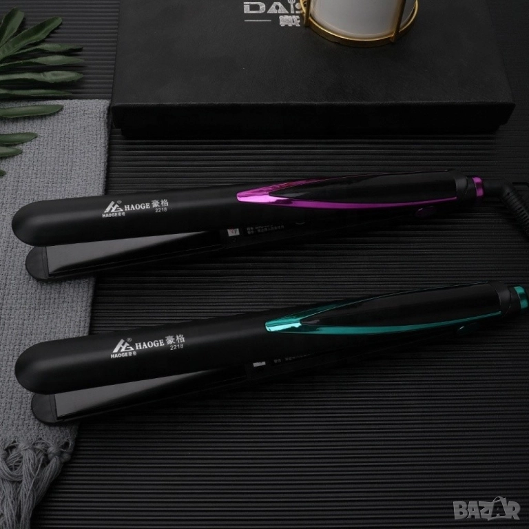 Професионална преса за изправяне на коса с турмалинови керамични плочи, снимка 1