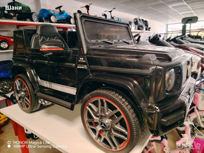 Акумулаторен джип Mercedes G63 черен металик , снимка 1