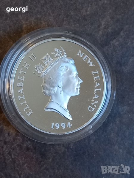 Сребърна монета унция 5 долара Нова Зеландия , снимка 1