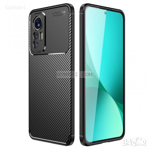 Xiaomi 12 Lite Удароустойчив Гръб Със Защита За Камерата - Карбон, снимка 1