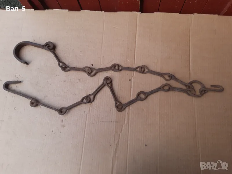 Стара верига за огнище от ковано желязо , здрава, снимка 1