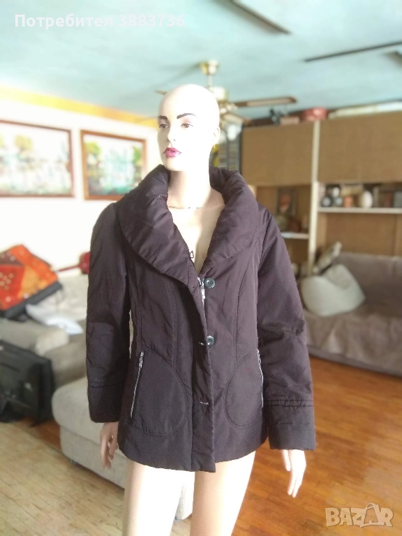 Дамско ватирано яке с висока яка, снимка 1