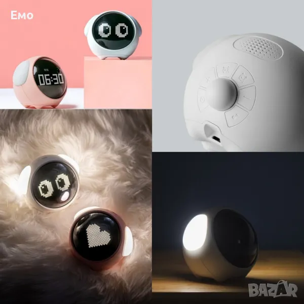 Емоджи часовник-аларма с голям цифров дисплей, снимка 1