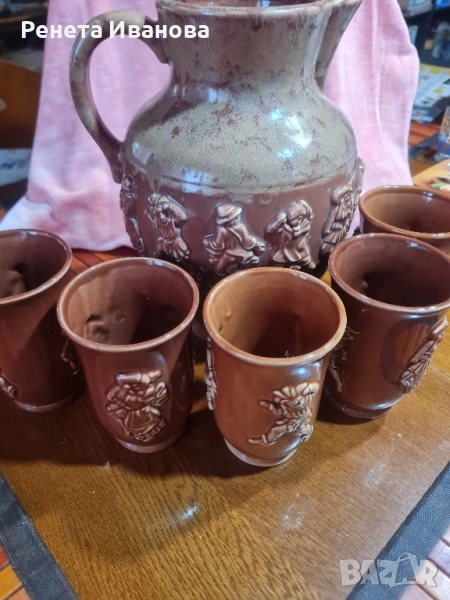 Стар керамичен сервиз за вино , снимка 1