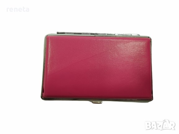 Табакера , Слим цигари, Еко кожа, Розово, снимка 1