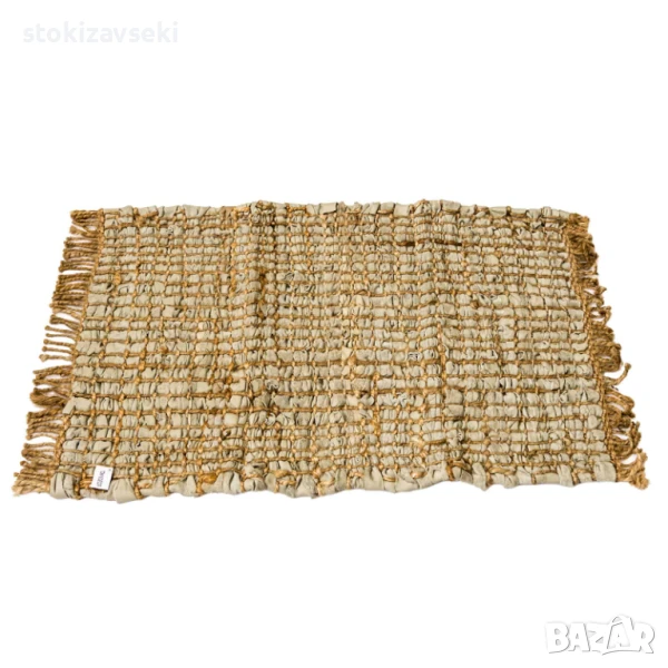 Килим тип черга с ресни, естествен цвят, 3 размера, снимка 1