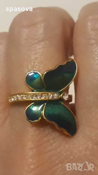 Намален! Дамски пръстен пеперуда нов размер 5, снимка 1