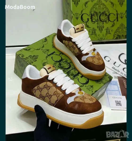 Gucci кафяви дамски маратонки , снимка 1